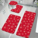 Flannel Rug Bathroom Mat Set