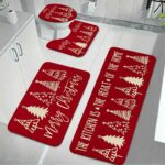 Flannel Rug Bathroom Mat Set