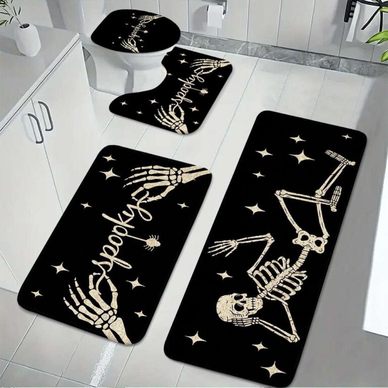 Flannel Rug Bathroom Mat Set